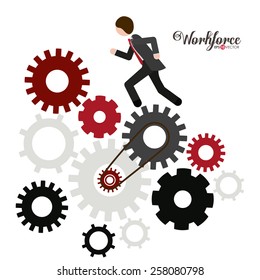Business and Workforce over white background, vector illustration