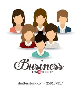 Business and Workforce over white background, vector illustration