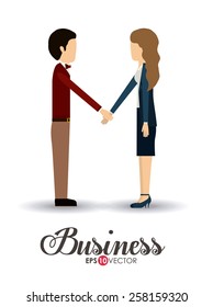 Business and Workforce over white background, vector illustration