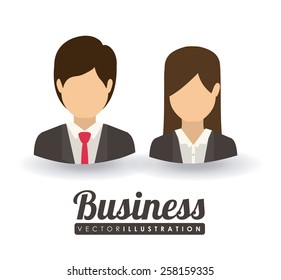 Business and Workforce over white background, vector illustration