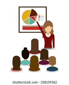 Business and Workforce over white background, vector illustration