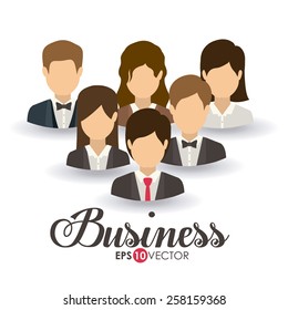Business and Workforce over white background, vector illustration