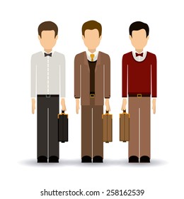 Business and Workforce over white background, vector illustration