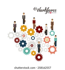 Business and Workforce over white background, vector illustration