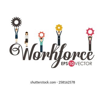 Business and Workforce over white background, vector illustration