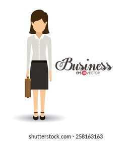 Business and Workforce over white background, vector illustration