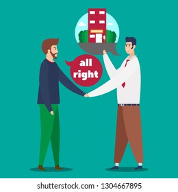Business of working Concept. Guy referring friends to apply for jobs in the workplace. Design Character. showcasing community such as internships or referring friends. Vector - illustration, isolate.