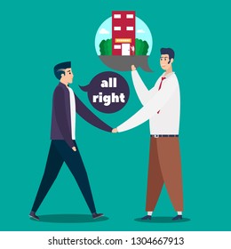 Business of working Concept. Guy referring friends to apply for jobs in the workplace. Design Character. showcasing community such as internships or referring friends. Vector - illustration, isolate.