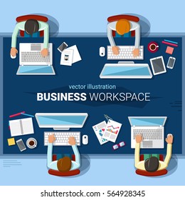 Business working. Flat design