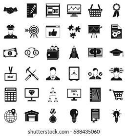 Business working icons set. Simple style of 36 business working vector icons for web isolated on white background