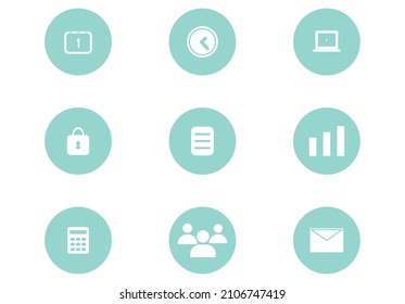 Symbol für Unternehmen und Arbeitsplätze, Vektorset. Einfache Arbeits- und Technologiesymbole für den Mehrzweck-Gebrauch. Flachdesign EPS10