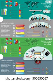 Business workplace Top view modern Idea and Concept Vector illustration Infographic template with graph,icon.