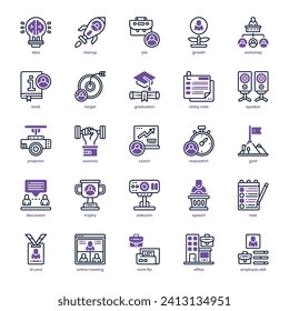 Paquete de iconos de Business Workshop para el diseño de su sitio web, logotipo, aplicación e interfaz de usuario. Diseño de doble tono de icono de Business Workshop. Ilustración gráfica vectorial y trazo editable.