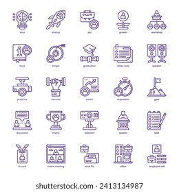Business Workshop icon pack for your website design, logo, app, and user interface. Business Workshop icon basic line gradient design. Vector graphics illustration and editable stroke.