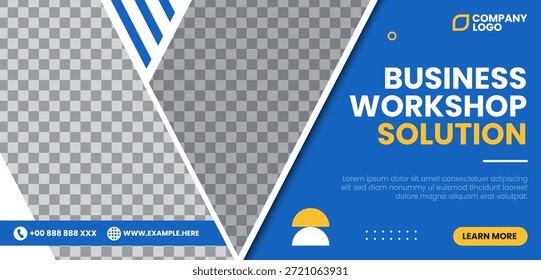 Business workshop solution. Business horizontal banner template