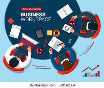 Business Workspace. Flat design