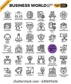 Business World concept detailed line icons set in modern line icon style concept for ui, ux, web, app design