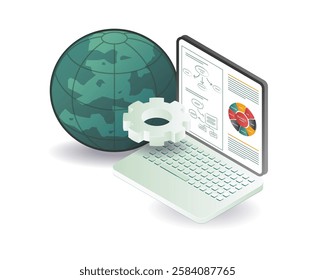 Business world management analyst concept illustration