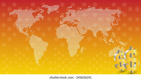 business with world map background vector