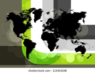 Business world map illustration, vector