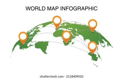 business world map infographic vector. world map vector