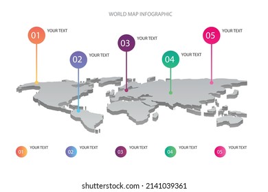 business world map infographic vector