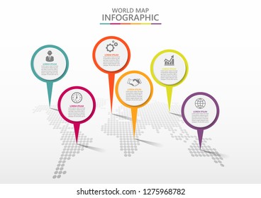 Business world map. timeline infographic icons designed for abstract background template milestone element modern diagram process technology digital marketing data presentation chart Vector