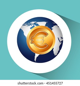 business world money economy finance isolated, vector illustration