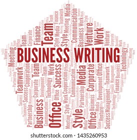 Business Writing word cloud. Collage made with text only.