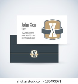 business x card business card template with initial emblem letter x business x card white star conceptual scene performance mark empty contract publishing shadow concept creative flag agreement writin
