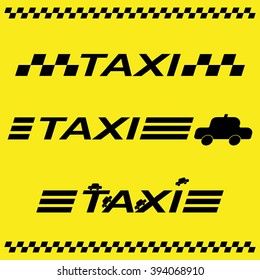 Business yellow-black card with taxi and place for your text