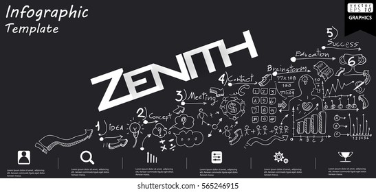 Business Zenith text modern Idea and Concept Vector illustration Infographic template with  icon.