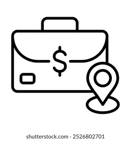 Ilustração de vetor de linha de ícone de Zona Comercial