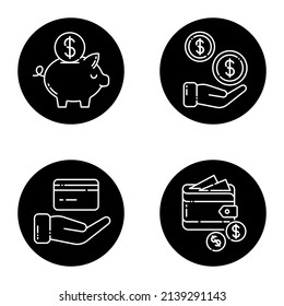 Business_glyph Flat Icon Set Isolated On White Background