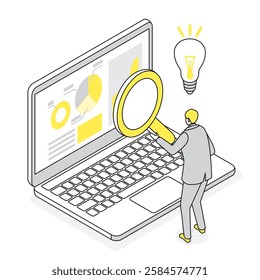 Business_Simple__A man getting a great idea from web marketing