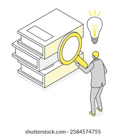 Business_Simple__A man getting an idea from a book