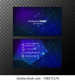 Plantilla de tarjeta de negocio con ilustración de patrón de luz azul