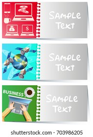 Businesscard template with business items illustration