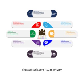 Business-chronology Infographics with different symbols in numbers and text