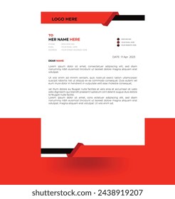 Plantilla de cabeza de carta de color rojo estilo corporativo para el diseño de su proyecto, ilustración vectorial 10