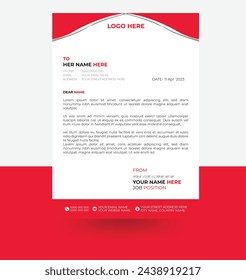 Plantilla de cabeza de carta de color rojo estilo corporativo para el diseño de su proyecto, ilustración vectorial 10