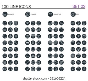 business,finance,marketing,seo line icons set