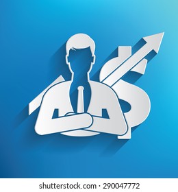 Business,Financial,human resource design on blue background,clean vector