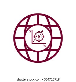   business,graph icon, vector illustration. Flat design 