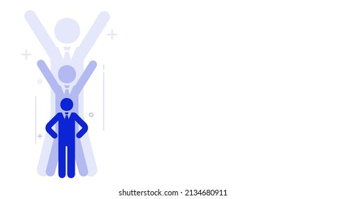Business,growing person image,vector illustration,copy space