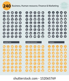 Business,Human resource and Marketing icons,vector