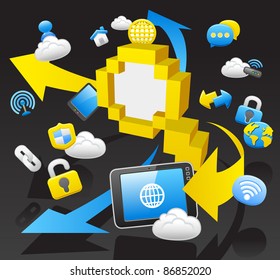 business,internet,computing,cloud computing,tablet PC concept.
