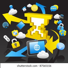 business,internet,computing,cloud computing,tablet PC concept.