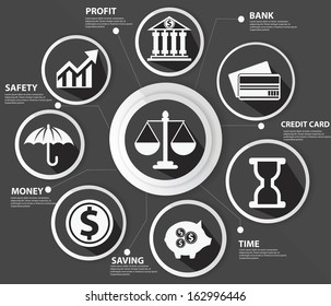 Business,Law and finance concept,Abstract,Black version,vector