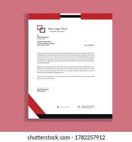 Businessletterhead template design corporate letterhead with flat style